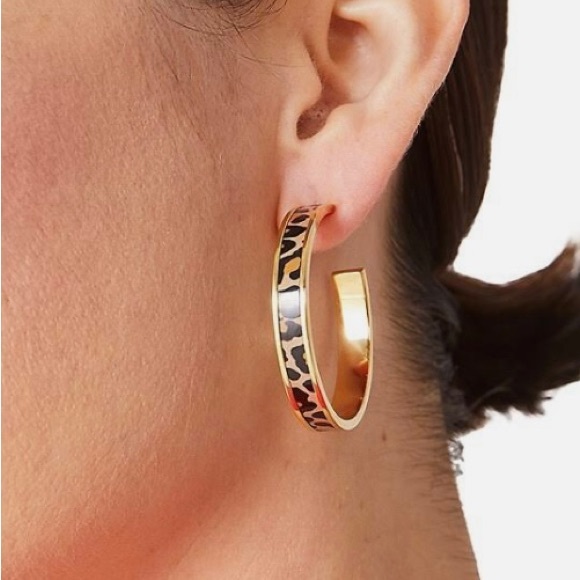 NWT Kate Spade Leopard Hoop earrings - Picture 1 of 7